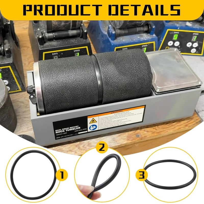 Valorup Compatible with Harbor Freight Chicago Electric Replacement Drive Belt for Single and Dual Barrel Rock Tumblers | Fits for Central Machinery, ABN, Viyuki Models | Nitrile Rubber Construction (10 pack) - Image 3